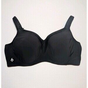 Torrid Active Plus 44DD Black Mid Impact Underwire Sports Bra Wide Band Adjust